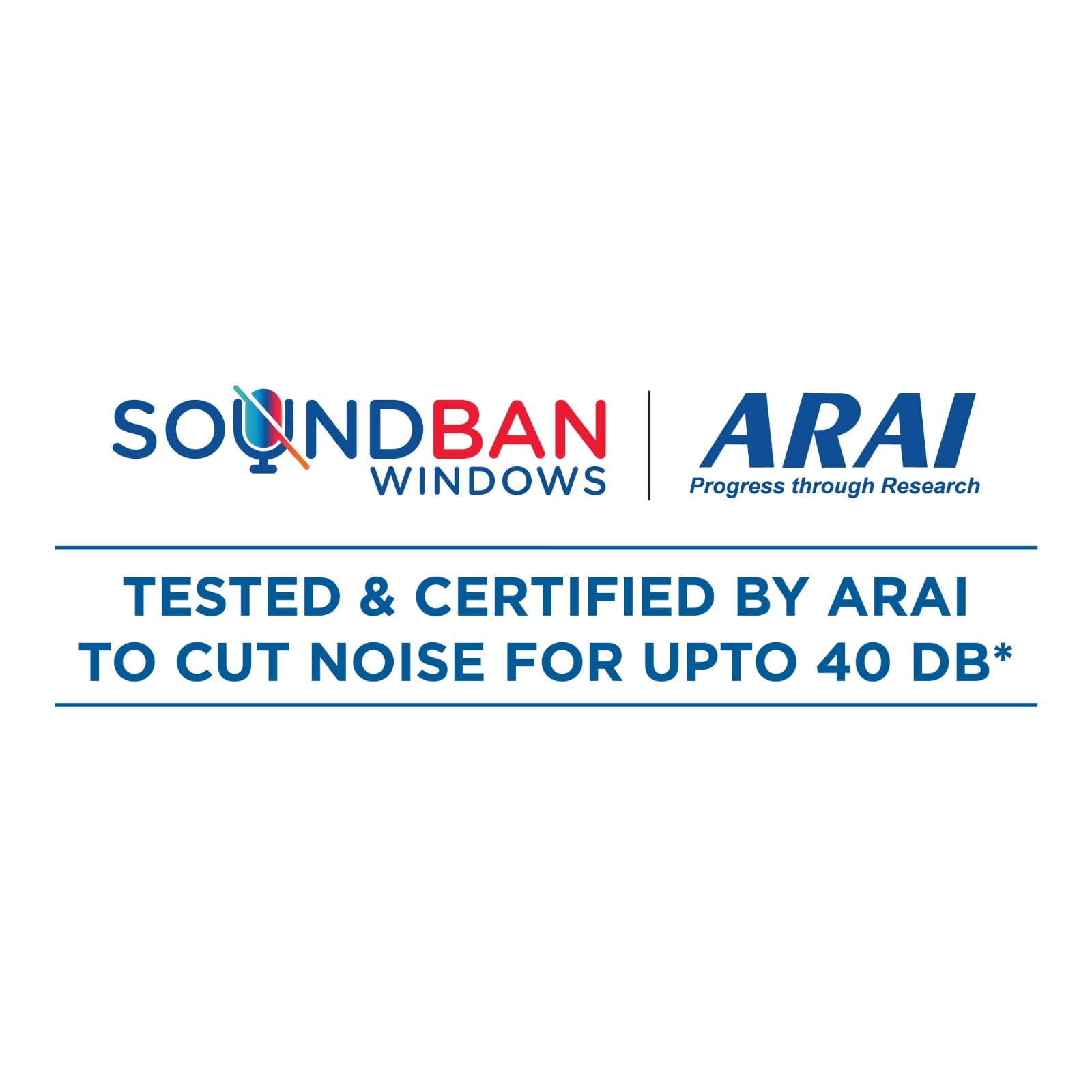 SOUNDBAN WINDOWS | ARAI Tested & Certified by ARAI to cut noise for upto 40 dB*
